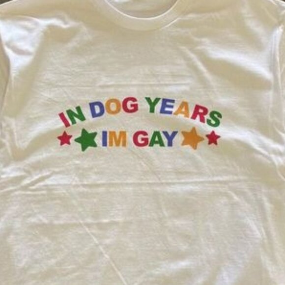 In Dog Years Im Gay Shirt, Funny Meme Shirt, Gay Shirt, LGBT Statement Tee - Picture 3 of 3